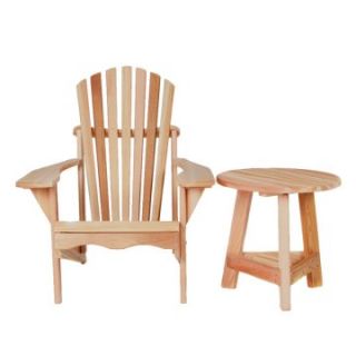 All Things Cedar 2 Piece Cedar Adirondack Chair with Tripod Table   Adirondack Chairs