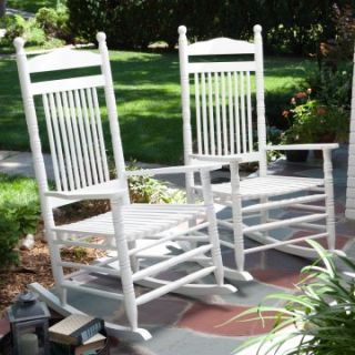 Pair of Coral Coast Indoor/Outdoor Spindle Rocking Chairs   White   Indoor Rocking Chairs