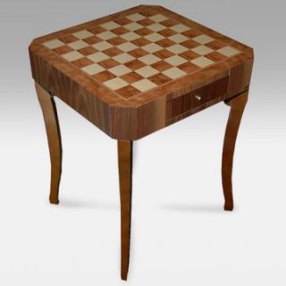 Fancy Chess Table Set with Drawers 27 1/2 Inches H   Chess Tables