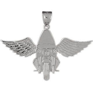 Clevereve's 14K White Gold Pendant Law Enforcement Inspired 6.2   Gram(s) CleverSilver Jewelry