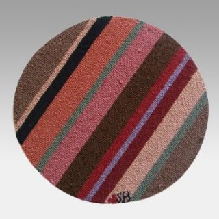 Susan Branch Yipes Stripes 15 in. Round Chair Pad   Braided Rugs