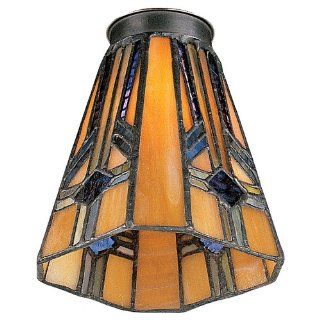 Monte Carlo G838 2 1/4 Inch Neck Glass Shade, Leaded Tiffany Geometric   Ceiling Fan Light Kits  