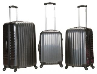 Rockland Luggage 3 Piece ABS Set   Carbon Fiber   Luggage Sets