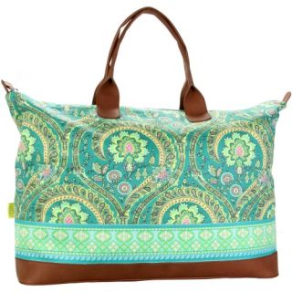 Amy Butler for Kalencom Meris Duffle Bag with Ribbon   Feather Paisley Peacock   Sports & Duffel Bags