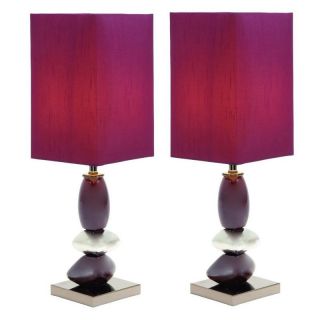 Aspire Kalini Purple Table Lamp Set   Table Lamps