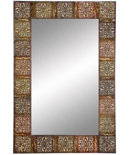 Embossed Metal Frame Wall Mirror   24W x 36H in.   Wall Mirrors