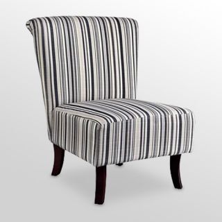 Blue and White Stripe Accent Chair   Upholstered Club Chairs