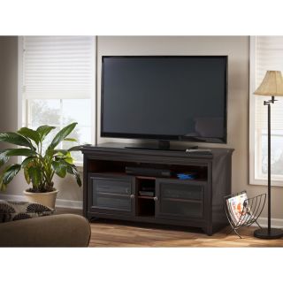 Bush My Space Stanford Flat Panel TV Stand   Antique Black   TV Stands