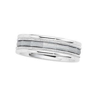 Size 12.00 14K White Gold Design Duo Band Jewelry