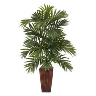 Areca Palm with Bamboo Vase Silk Plant   Silk Plants