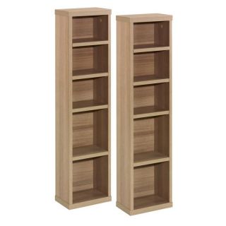 Nexera Infini T Modular Design Your Own Storage and Entertainment System   CD/DVD Storage Towers   Set of 2   Biscotti   Bookcases