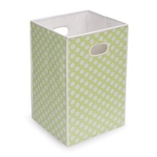 Badger Basket Folding Hamper/Storage Bin   Sage with White Polka Dots   Nursery Decor