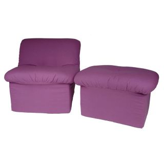 Fun Furnishings Purple Canvas Cloud Chair and Ottoman   Specialty Chairs