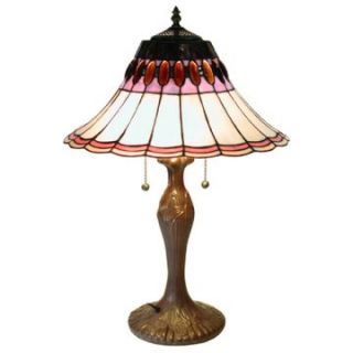 Tiffany Style Jeweled White Table Lamp   Table Lamps