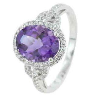 Amethyst Diamond Ring Jewelry