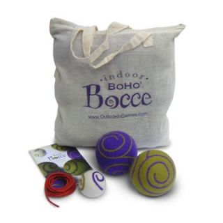 BoHo Bocce Ball Set in Cotton Tote Bag   Bocce Ball