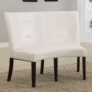 Bossa Dining Height Banquette   White Leatherette   Dining Chairs