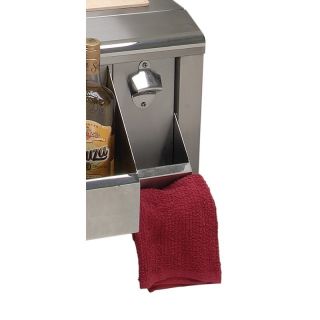 Alfresco Bottle Opener with Cap Catch and Towel Rack   Outdoor Kitchens