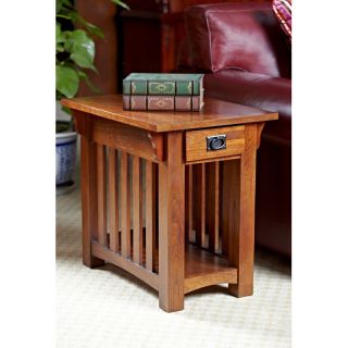 Leick Solid Ash Mission Chairside End Table   End Tables