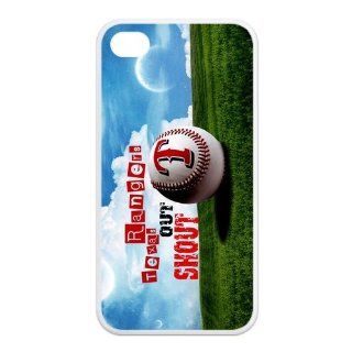 Custom Texas Rangers Back Cover Case for iPhone 4 4S IP 11921 Cell Phones & Accessories