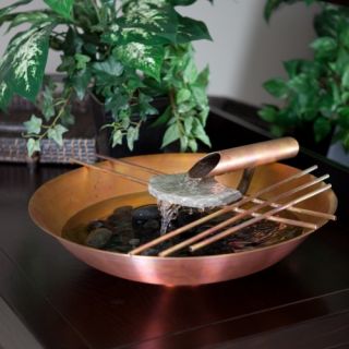 Nayer Kazemi Water Art #607 Copper Nature Bowl Table Top Outdoor Fountain   Fountains