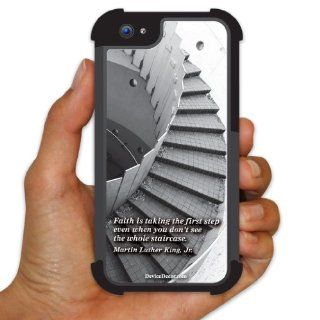 iPhone 5 BruteBoxTM Case   Martin Luther King Jr. Quote   "Faith is the first step"   2 Part Rubber and Plastic Protective Case Cell Phones & Accessories