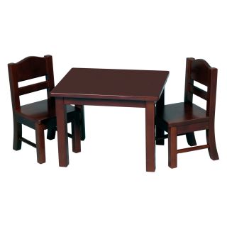 Guidecraft Doll Table and Chair Set   Espresso   Baby Doll Furniture