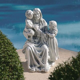 Design Toscano Jesus Loves the Little Children Garden Sculpture   Garden Statues
