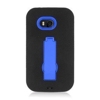 Eagle Cell PANK822SPSTBLBK Advanced Rugged Armor Hybrid Combo Case with Kickstand for Nokia Lumia 822   Retail Packaging   Blue/Black Cell Phones & Accessories