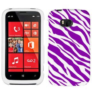 Nokia Lumia 822 Purple White Zebra Print Cover Case Cell Phones & Accessories