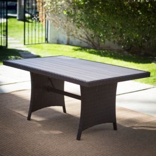 Belham Living Monticello All Weather Wicker Rectangular Patio Dining Table   Patio Tables