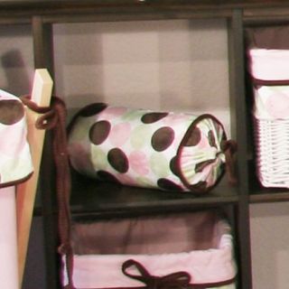 Brandee Danielle Minky Pink Chocolate Polka Dot Bolster Decorative Pillow   Nursery Decor
