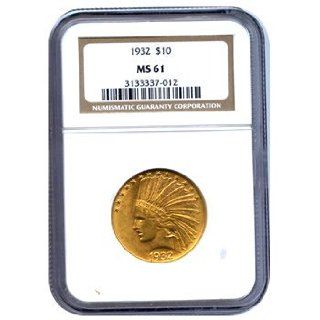 Certified US Gold $10 Indian MS61 (Dates Our Choice) PCGS or NGC Toys & Games