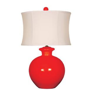Mario Industries Splash Round Ceramic Table Lamp   Red   Table Lamps