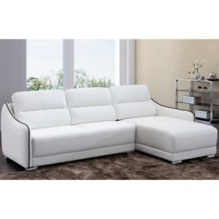 Chelsea Home Hunter White Leather Sectional Sofa   Sectional Sofas
