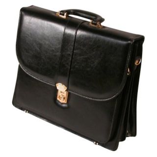 Bond Street Ltd Executive Black Leather Flapover Briefcase with Organizer   Briefcases & Attaches