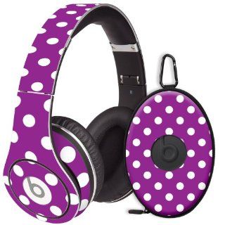 White Polka Dot on Purple Decal Skin for Beats Studio Headphones & Carrying Case by Dr. Dre Electronics