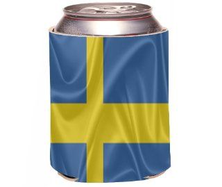 Rikki KnightTM Sweden Flag Design Drinks Cooler Neoprene Koozie Cold Beverage Koozies Kitchen & Dining