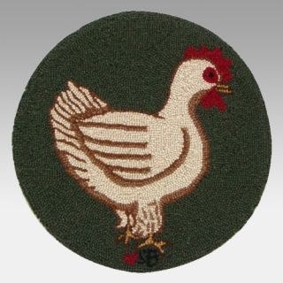 Susan Branch Fly the Coop 15 inch Chair Pad   Hen   Braided Rugs