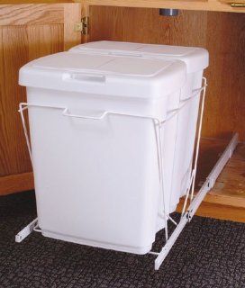 Amerock Double Bin Roll Out With 2 35 qt Baskets With Lids White
