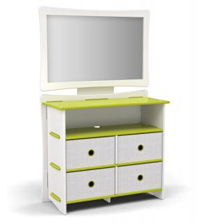 Legare 36 in. Dresser with Mirror   Green/White   Kids Dressers and Chests