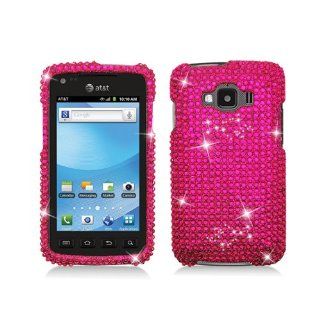 Hot Pink Bling Gem Jeweled Crystal Cover Case for Samsung Rugby Smart SGH I847 Cell Phones & Accessories