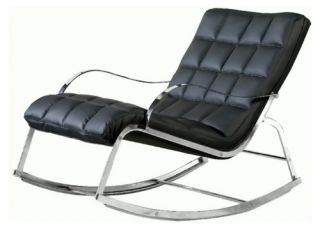 Chintaly Camry Indoor Lounge Rocking Chair   Black   Indoor Rocking Chairs
