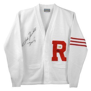 John Travolta Autographed Grease Rydell Letterman Sweater with Danny Inscription John Travolta Entertainment Collectibles