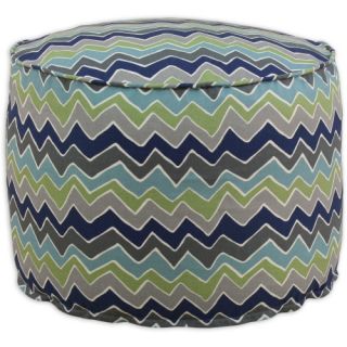 Chooty & Co. See Saw Round Corded Beads Hassock   Felix Blue / Natural   Ottomans