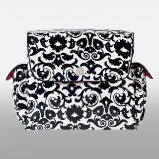 Fleurville Mothership Diaper Bag   Black Bouquet   Designer Diaper Bags