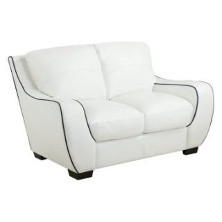 Global Furniture U8080 Leather Loveseat   White   Loveseats