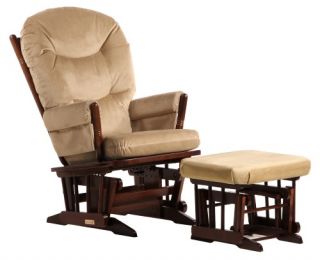 Dutailier 2 Post Glider   Coffee and Light Brown Microfiber Fabric   Nursery Gliders & Rockers