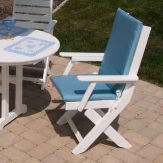 POLYWOOD® 39.5 x 17.5 Captain Dining Chair Full Cushion   Outdoor Cushions