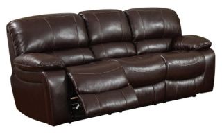 Global Furniture U8122 Leather Reclining Sofa   Burgundy   Sofas
